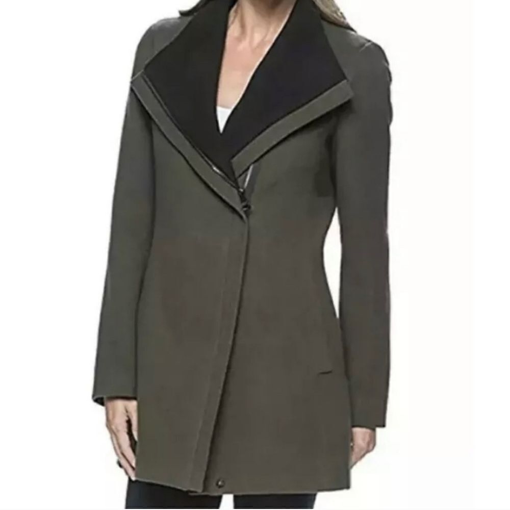 Andrew Marc Asymmetrical Olive Green Moto Jacket L